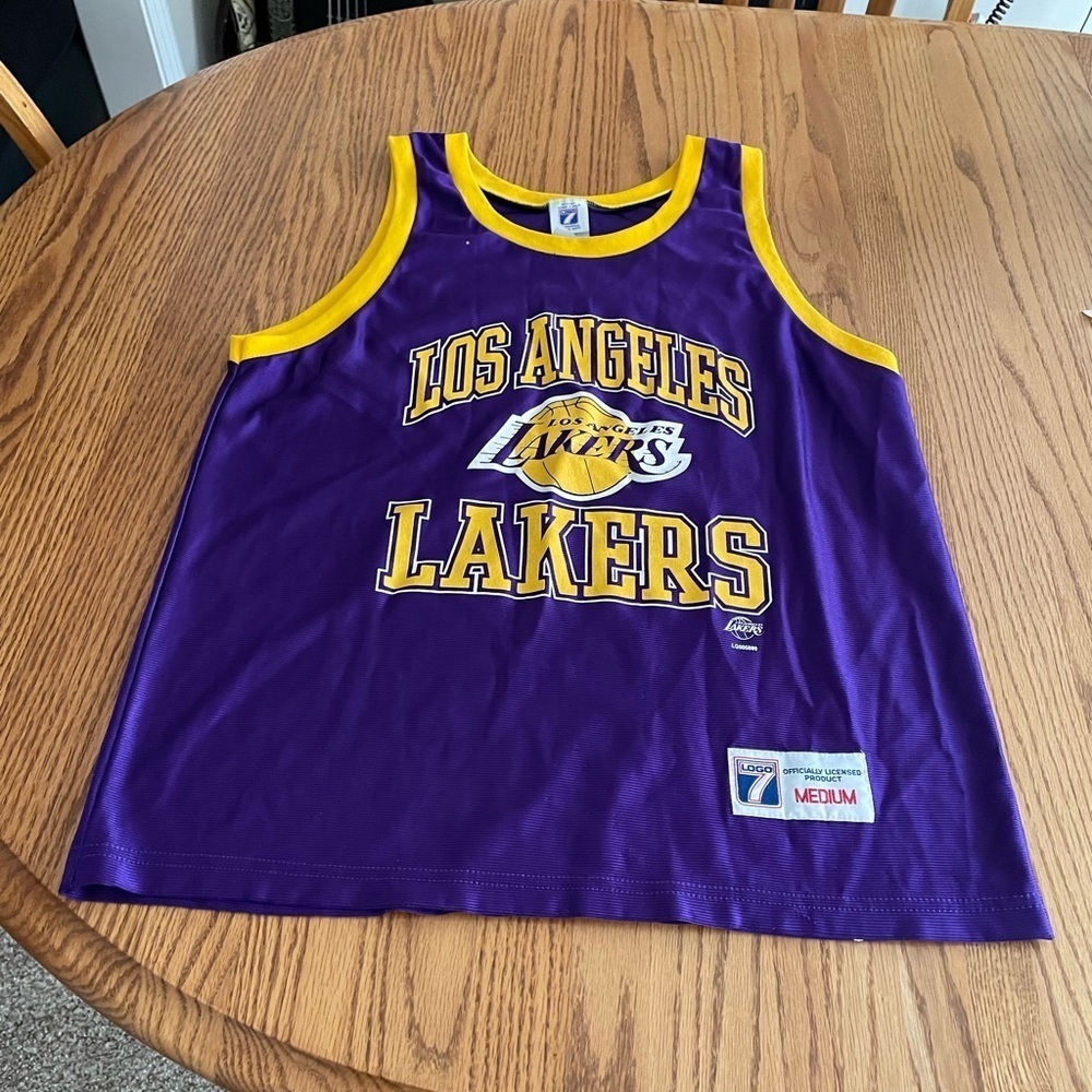 Vintage Lakers Jersey  Los Angeles Logo 7 Youth Size Medium